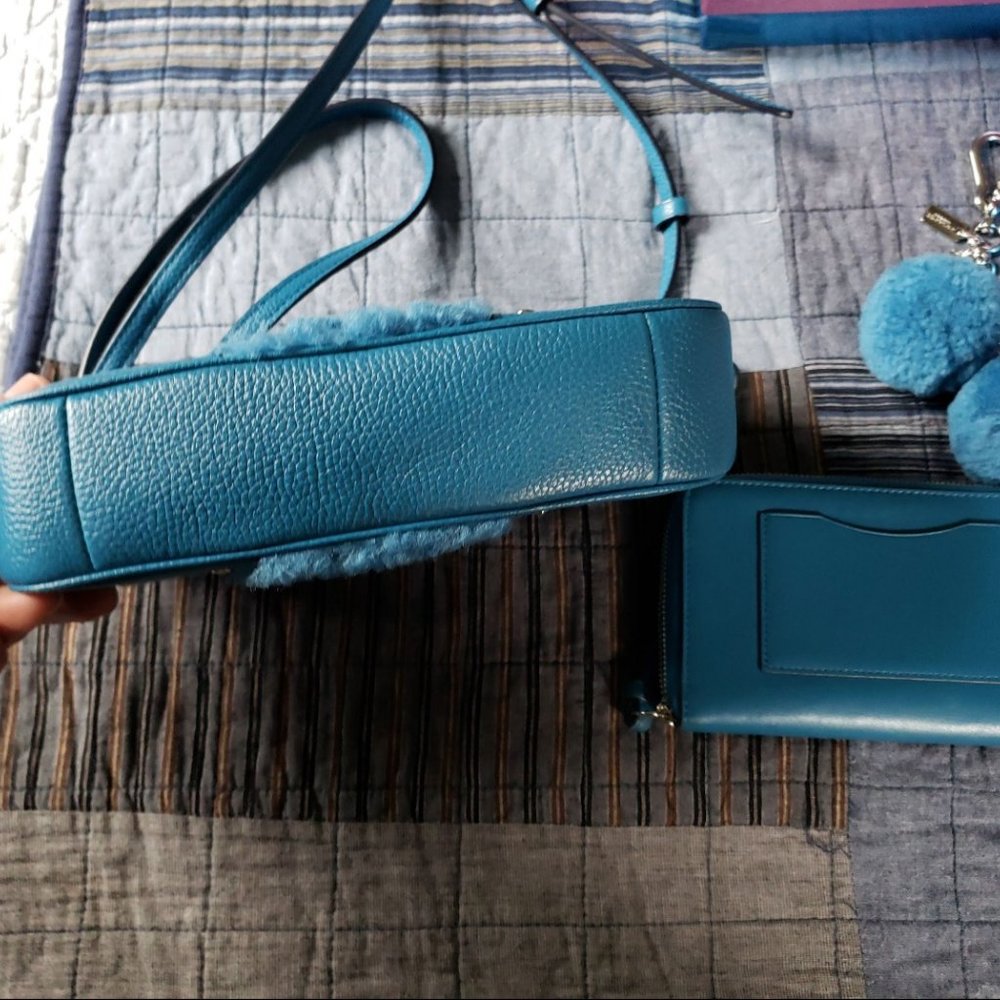 Coach 36490 Small Rhyder Pochette in Shearling blue set - Picture 6 of 7